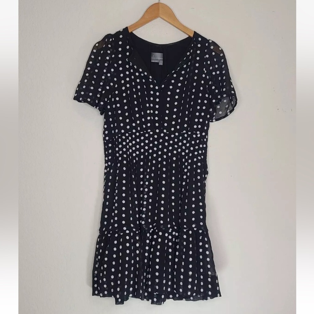 Anthropologie Somerset Polka Dot Tiered Short Dress